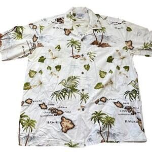 Vintage Pacific Legend Hawaiian Shirt Islands Cotton Short Sleeve stains Sz XL